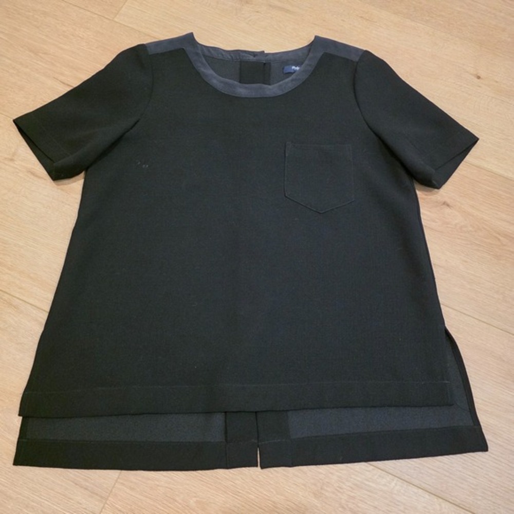Madewell Women's Black Preppy Minimalist Modest 100% Silk Blouse Small Luxury